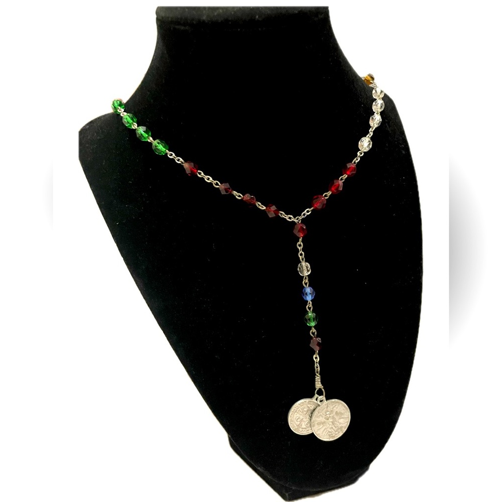Multicolor Beaded Rosary with Coins